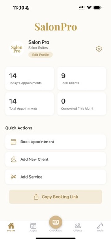 SalonPro App Interface